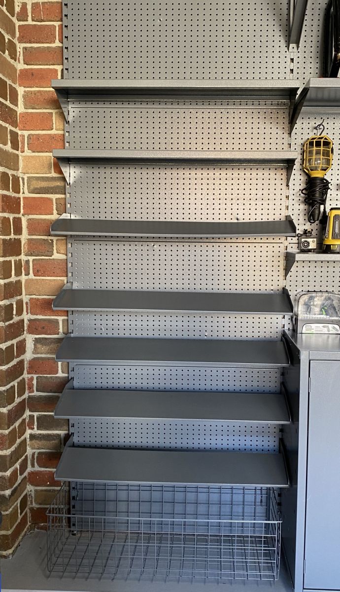 A garage storage garage shoe rack