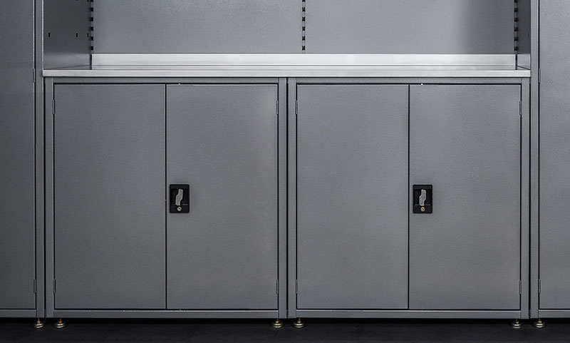 Garage storage cabinets with locks