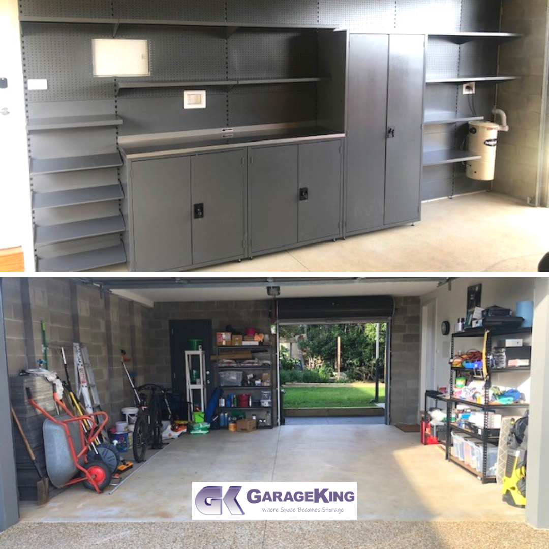 A before and after garage storage project