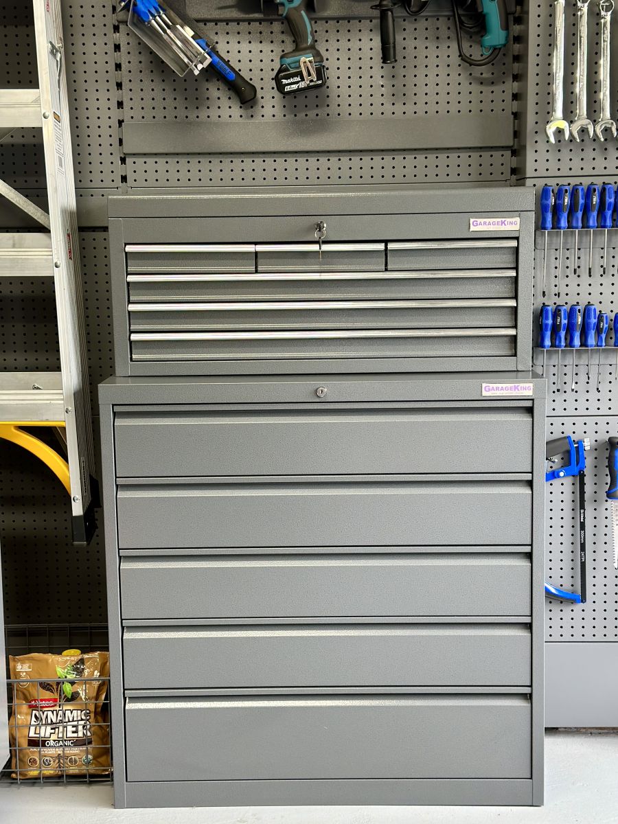 Under bench garage storage drawer unit and tool box