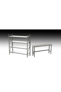 Freestanding Storage Kit A - Work Bench and Heavy Duty Shelving Racks