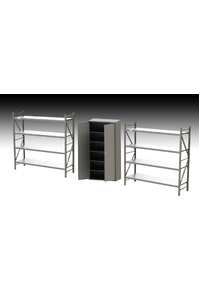 Freestanding Storage Kit B - Storage Cabinet and 2x Heavy Duty Shelves