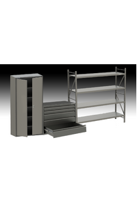 Freestanding Storage Kit D - Heavy Duty Shelving, Storage Cabinet and Bench Cabinet