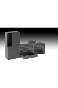 Freestanding Storage Kit H - Tool Chest, 6 Door Locker Unit and 2x 5 Drawer Cabinet